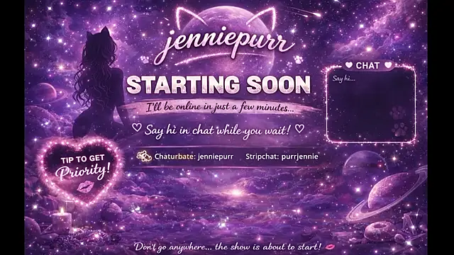 purrjennie online show from 29, 3, 2026