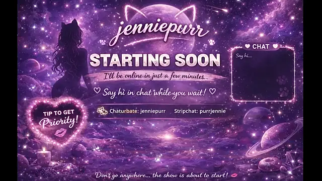 purrjennie online show from 31, 3, 2026